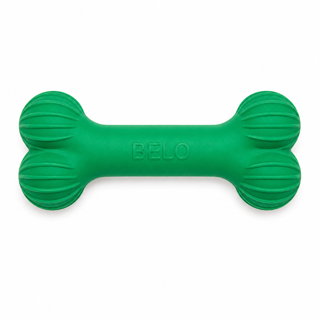 Sprout green BELO Aero Bone dog toy on a white background